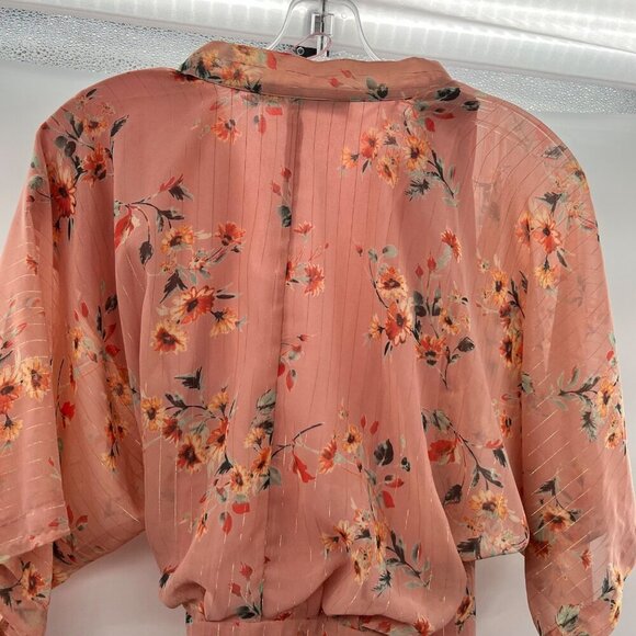 Collective Concepts Women's Mini Wrap Dress Pink/Multi Floral Size Small - Picture 7 of 9